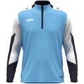 JAKO Langarmshirt Ziptop Dynamic (rec. Polyester, elastisches Material) himmelblau/weiss/marineblau Herren