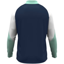 JAKO Long Sleeve Shirt Ziptop Dynamic (recycled polyester, elastic material) navy blue/white/mint green men's