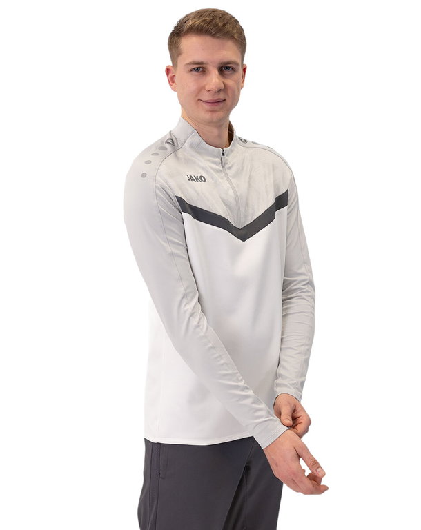 JAKO Langarmshirt Ziptop Iconic (angenehmer Tragekomfort) weiss/grau/anthrazitgrau Herren