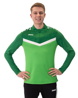 JAKO Langarmshirt Ziptop Iconic (angenehmer Tragekomfort) grün/dunkelgrün Herren