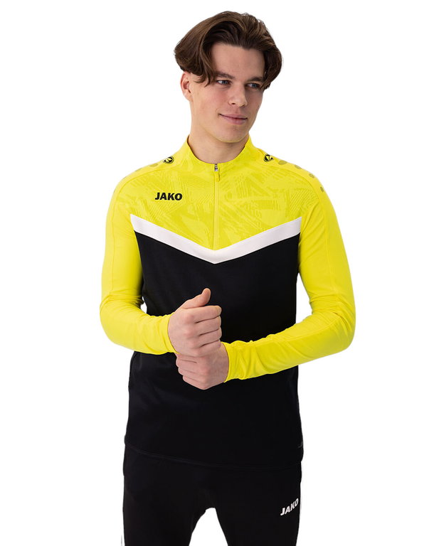 JAKO Langarmshirt Ziptop Iconic (angenehmer Tragekomfort) schwarz/gelb Herren