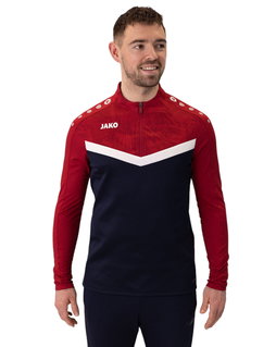 JAKO Langarmshirt Ziptop Iconic (angenehmer Tragekomfort) marineblau/rot Herren
