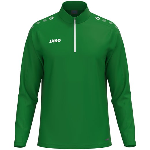 JAKO Langarmshirt Ziptop One (100% rec. Polyester, Innenseite aus Micro-Fleece) grün Herren