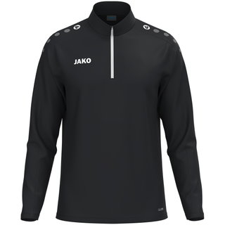 JAKO Langarmshirt Ziptop One (100% rec. Polyester, Innenseite aus Micro-Fleece) schwarz Kinder
