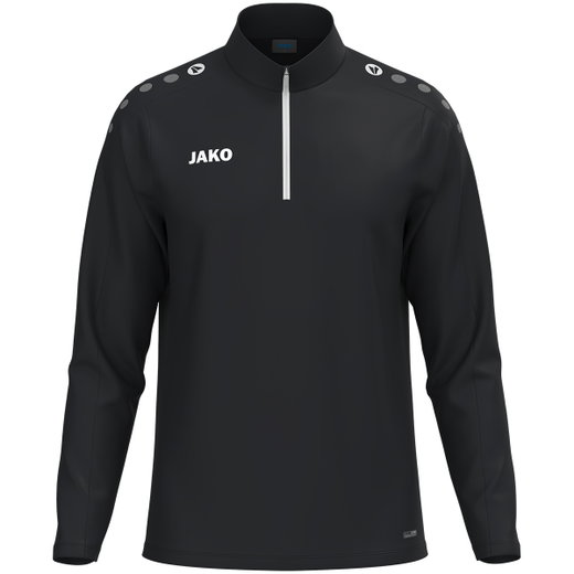 JAKO Langarmshirt Ziptop One (100% rec. Polyester, Innenseite aus Micro-Fleece) schwarz Kinder