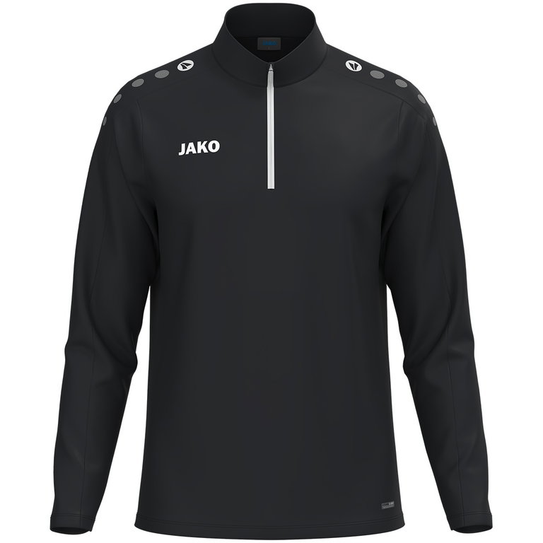 JAKO Langarmshirt Ziptop One (100% rec. Polyester, Innenseite aus Micro-Fleece) schwarz Kinder