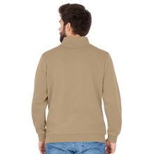 JAKO Long Sleeve Zip Top Organic - Soft Inner Side, Zip Fastener - Sand Brown Men