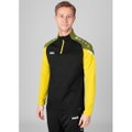 JAKO Langarmshirt Ziptop Performance (Polyester-Stretch-Fleece) schwarz/gelb Herren