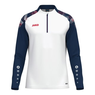 JAKO Langarmshirt Ziptop Sonic (rec. Polyester, weiches Tragegefühl) weiss/marineblau/rot Jungen