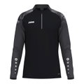 JAKO Langarmshirt Ziptop Sonic (rec. Polyester, weiches Tragegefühl) schwarz/anthrazitgrau Herren