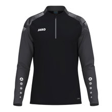 JAKO Long Sleeve Shirt Ziptop Sonic (recycled polyester, soft feel) black/anthracite grey men's