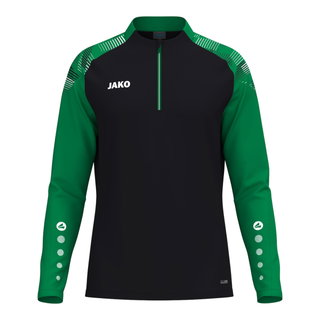 JAKO Langarmshirt Ziptop Sonic (rec. Polyester, weiches Tragegefühl) schwarz/grün Jungen