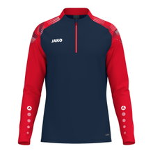 JAKO Long Sleeve Zip Top Sonic (recycled polyester, soft feel) navy/red men's