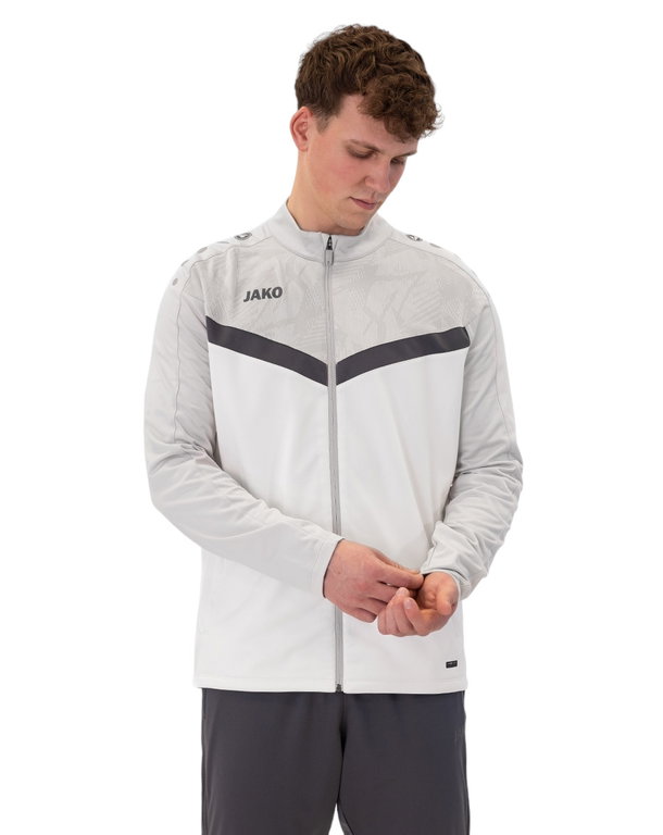 JAKO Trainingsjacke (Polyester) Iconic (100% rec. Polyester) weiss/grau/anthrazitgrau Herren