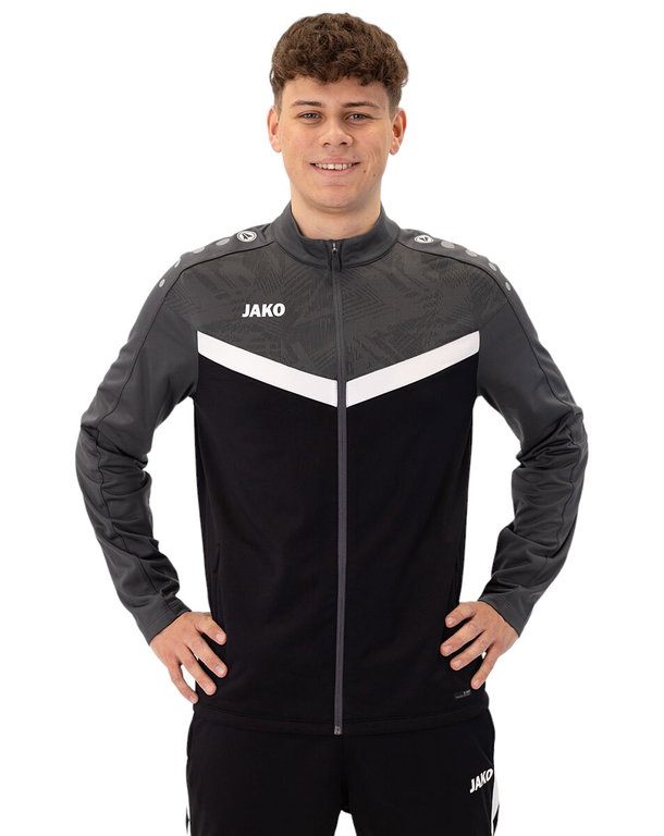 JAKO Trainingsjacke (Polyester) Iconic (100% rec. Polyester) schwarz/anthrazitgrau Herren