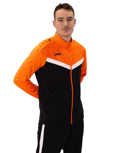 JAKO Trainingsjacke (Polyester) Iconic (100% rec. Polyester) schwarz/neonorange Herren