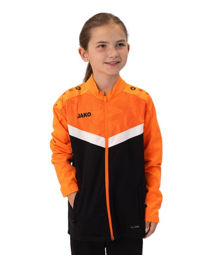 JAKO Trainingsjacke (Polyester) Iconic (100% rec. Polyester) schwarz/neonorange Kinder
