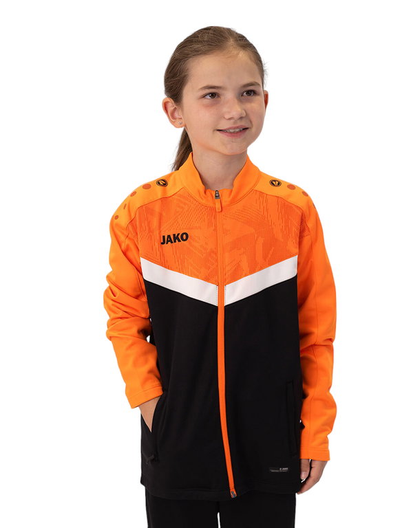 JAKO Trainingsjacke (Polyester) Iconic (100% rec. Polyester) schwarz/neonorange Kinder