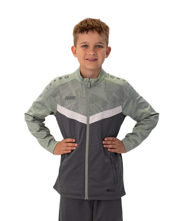 JAKO Trainingsjacke (Polyester) Iconic (100% rec. Polyester) anthrazitgrau/mintgrün Kinder