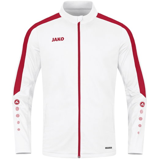 JAKO Trainingsjacke (Polyester) Power (100% rec. Polyester) weiss/rot Herren