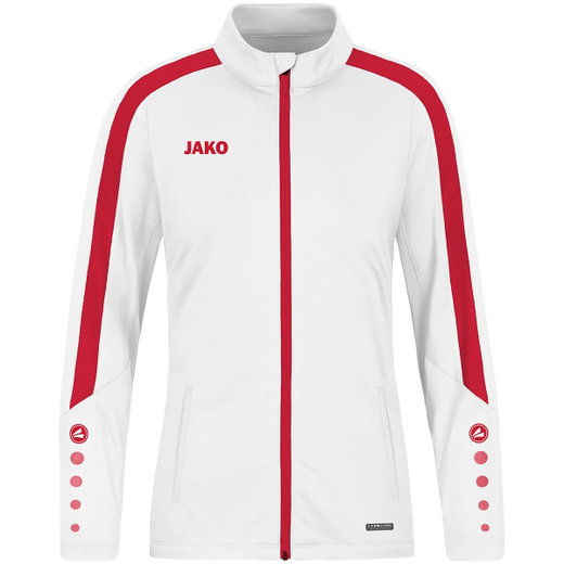 JAKO Trainingsjacke (Polyester) Power (100% rec. Polyester) weiss/rot Damen