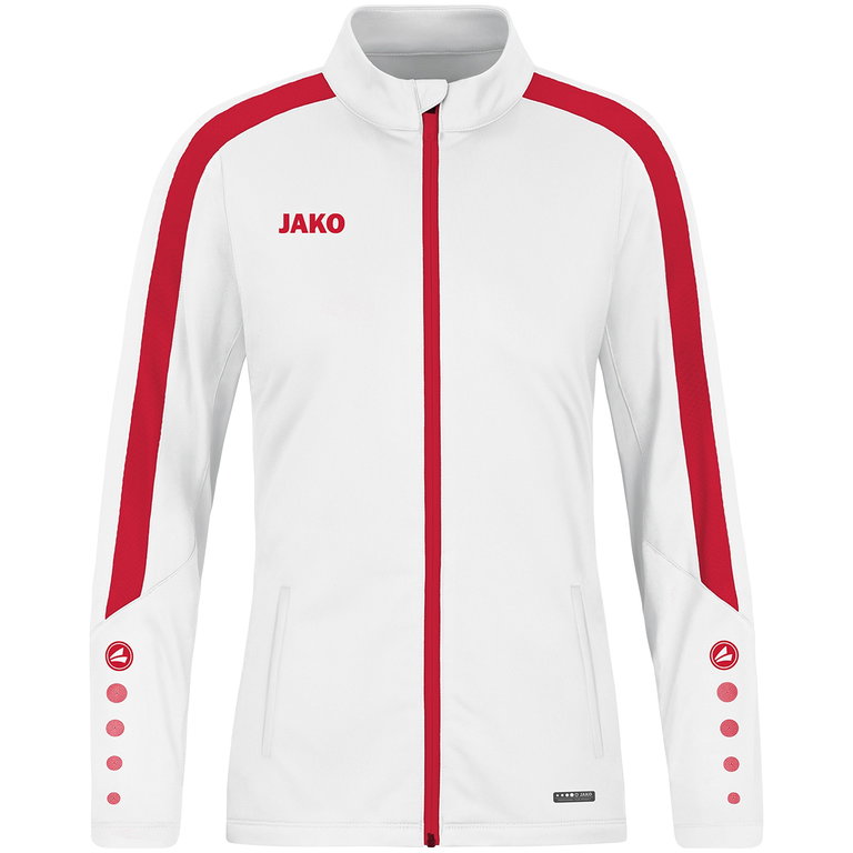 JAKO Trainingsjacke (Polyester) Power (100% rec. Polyester) weiss/rot Damen