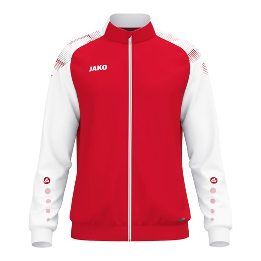 JAKO Trainingsjacke (Polyester) Sonic (100% rec. Polyester, moderner Look) rot/weiss Kinder