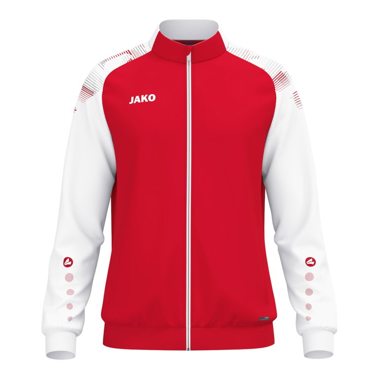 JAKO Trainingsjacke (Polyester) Sonic (100% rec. Polyester, moderner Look) rot/weiss Herren
