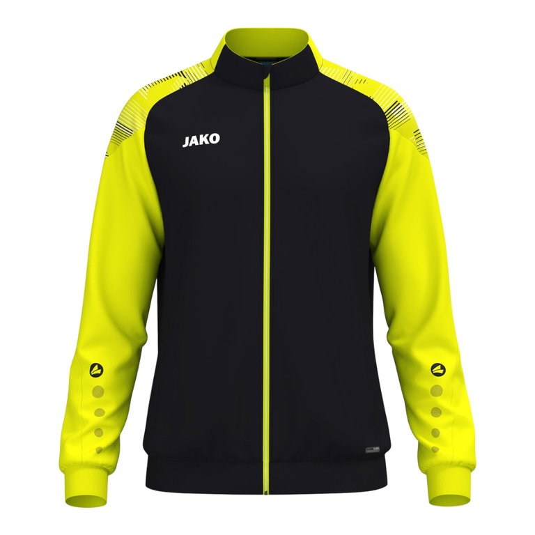 JAKO Trainingsjacke (Polyester) Sonic (100% rec. Polyester, moderner Look) schwarz/neongelb Herren