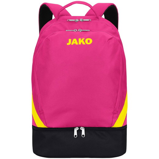 JAKO Rucksack Iconic mit Bodenfach pink/schwarz/neongelb