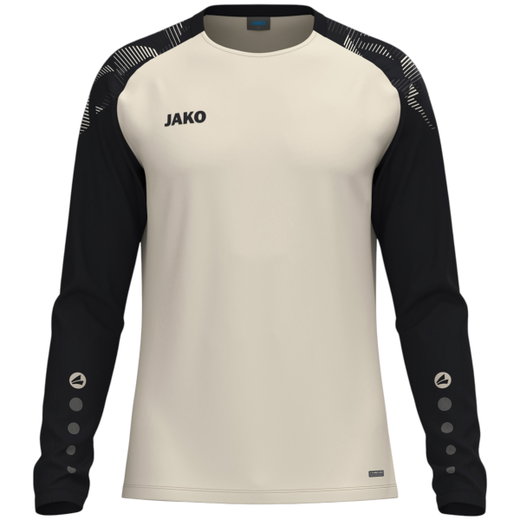 JAKO Sport-Langarmshirt Sonic Sweat (schnelltrocknend, strapazierfähig) creamweiss/schwarz Kinder