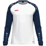 JAKO Sport-Langarmshirt Sonic Sweat (schnelltrocknend, strapazierfähig) weiss/marineblau/rot Herren