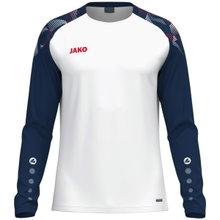 JAKO Sport Long Sleeve Shirt Sonic Sweat (quick-drying, durable) white/navy/red children