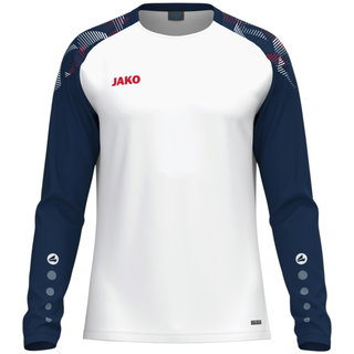 JAKO Sportowa koszulka z długim rękawem Sonic Sweat (szybkoschnąca, wytrzymała) biała/marynarska/czerwona męska
