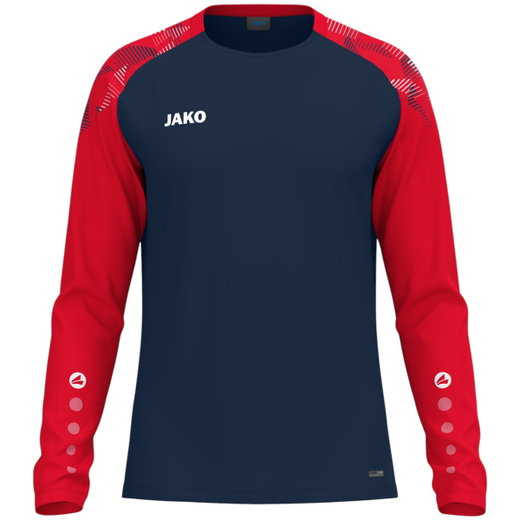 JAKO Sport-Langarmshirt Sonic Sweat (schnelltrocknend, strapazierfähig) marineblau/rot Herren