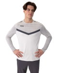 JAKO Sport-Langarmshirt Sweat Iconic (Polyester-Stretch-Fleece) weiss/grau/anthrazitgrau Herren