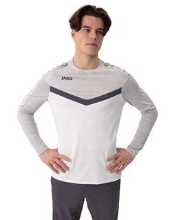 JAKO Sport-Langarmshirt Sweat Iconic (Polyester-Stretch-Fleece) weiss/grau/anthrazitgrau Herren