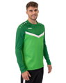 JAKO Sport-Langarmshirt Sweat Iconic (Polyester-Stretch-Fleece) grün/dunkelgrün Herren