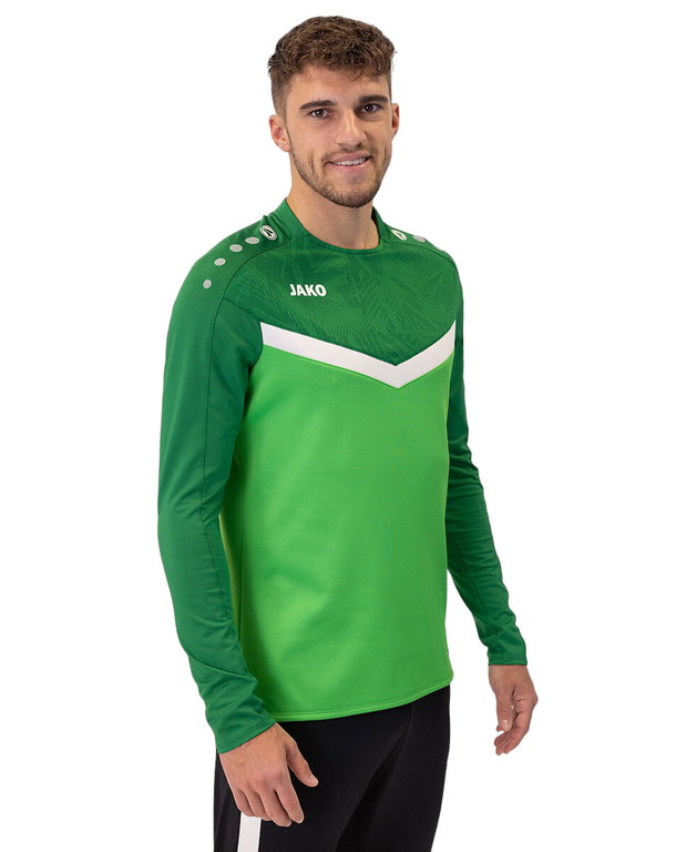 JAKO Sport-Langarmshirt Sweat Iconic (Polyester-Stretch-Fleece) grün/dunkelgrün Herren