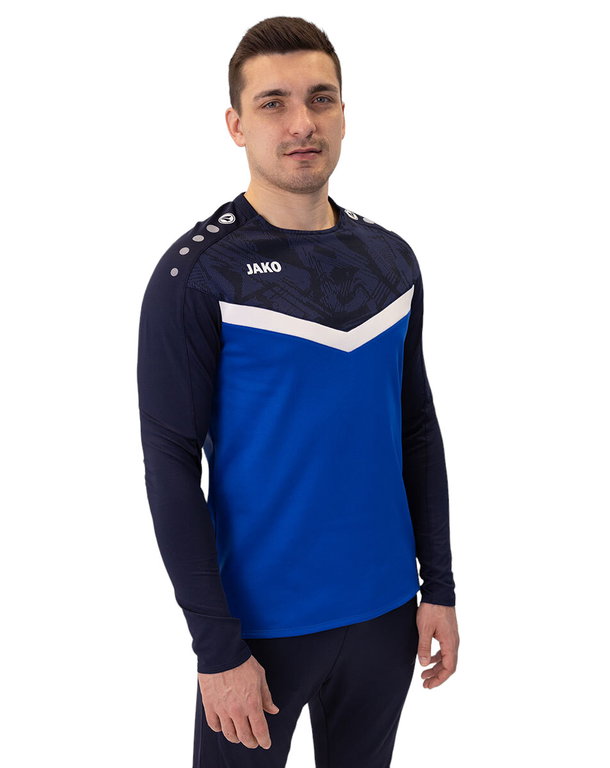 JAKO Sport Long Sleeve Sweatshirt Iconic (Polyester Stretch Fleece) Royal Blue/Navy Blue Men's