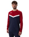 JAKO Sport-Langarmshirt Sweat Iconic (Polyester-Stretch-Fleece) marineblau/rot Herren