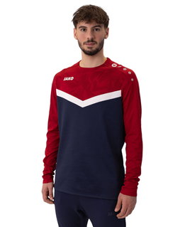 JAKO Sport-Langarmshirt Sweat Iconic (Polyester-Stretch-Fleece) marineblau/rot Herren
