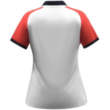 JAKO Sport Polo Dynamic (100% recycled Polyester) white/coral red/navy blue ladies
