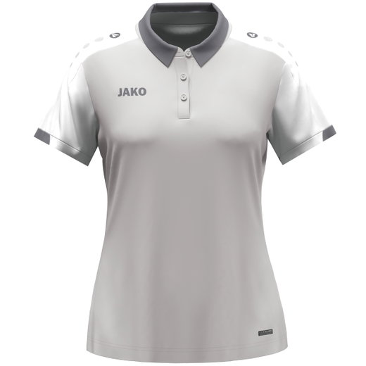 JAKO Sport-Polo Dynamic (100% rec. Polyester) hellgrau/weiss/grau Damen