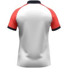 JAKO Sport Polo Dynamic (Polyester Mini Piqué) white/coral red/navy blue children