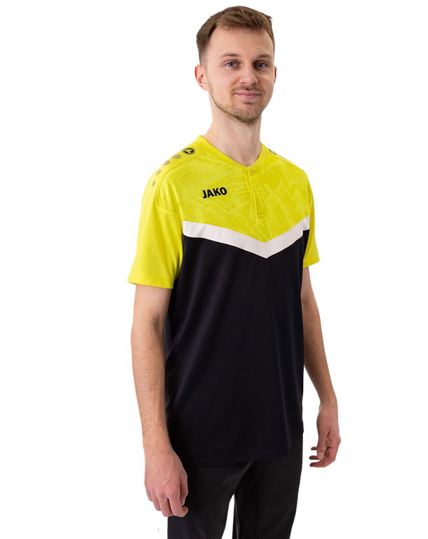 JAKO Sport-Polo Iconic (Polyester-Micro-Mesh) schwarz/gelb Herren