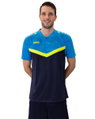 JAKO Sport-Polo Iconic (Polyester-Micro-Mesh) marineblau/hellblau/gelb Herren