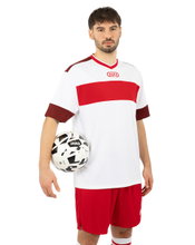 JAKO Sport T-shirt Club 92 Jersey (V-neck, Retro Charm, Oversized Cut) short-sleeved white/red men's