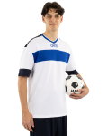 JAKO Sport T-shirt Club 92 Jersey (V-neck, Retro Charm, Oversized Cut) short-sleeved white/blue men's