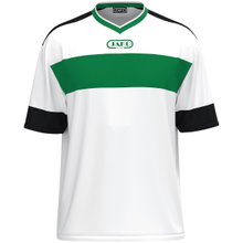 JAKO Sportowa koszulka Club 92 (dekolt w serek, retro urok, oversize) krótki rękaw biało-zielona męska